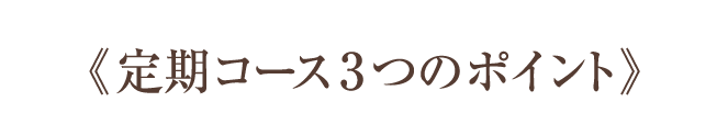 定期コース3つのポイント