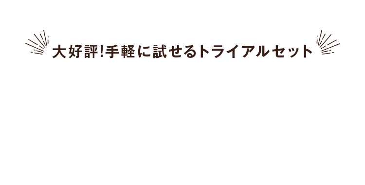大好評!手軽に試せるトライアルセット