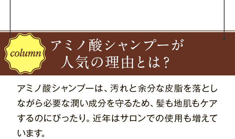 アミノ酸シャンプーが人気の理由とは？
