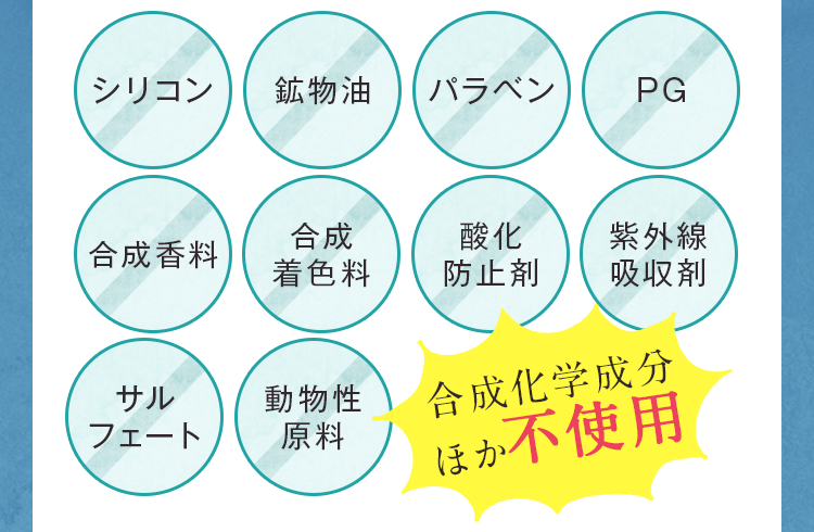 合成化学成分ほか不使用