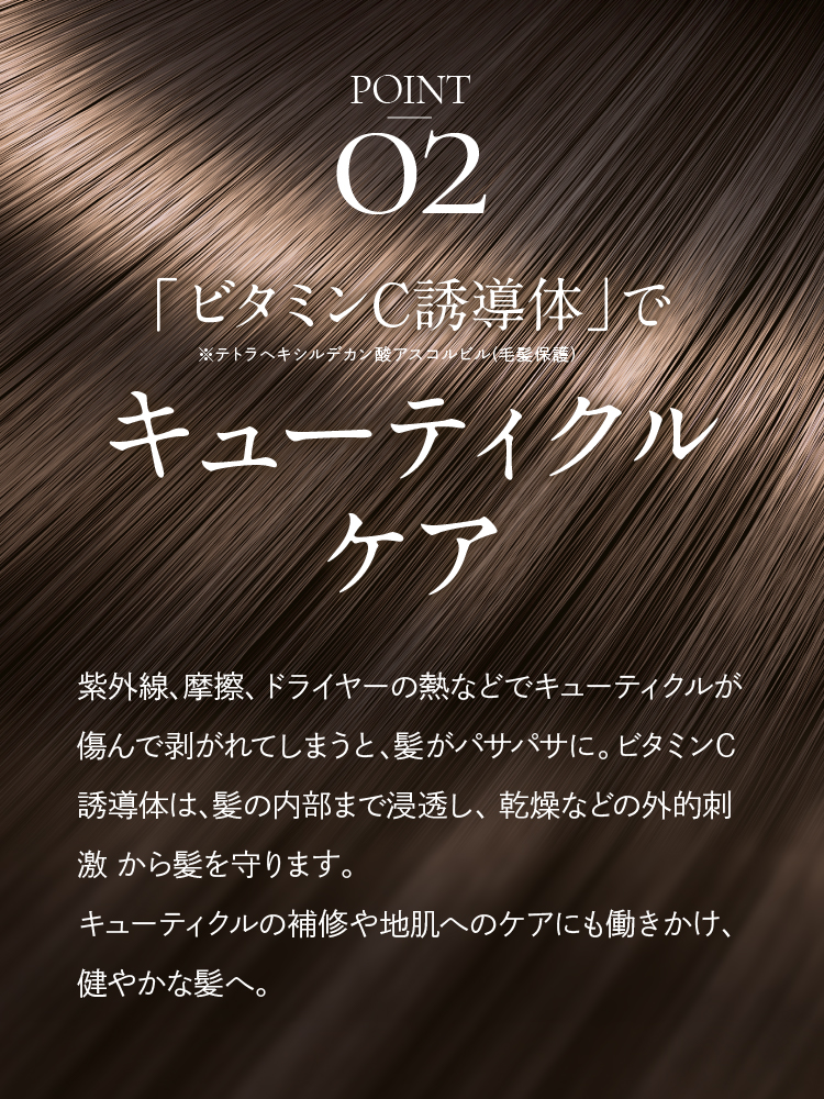 POINT02 「ビタミンC誘導体」でキューティクルケア
